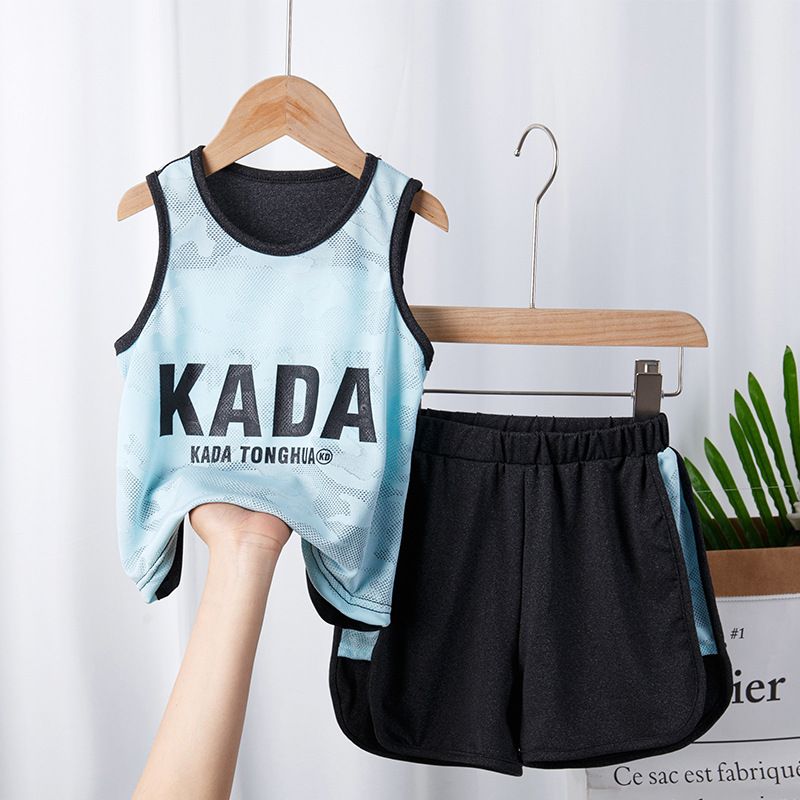 Hot Selling Wholesale Kids Boys Basketball Jersey Suit Children Summer Sports Outfits Clothes Set