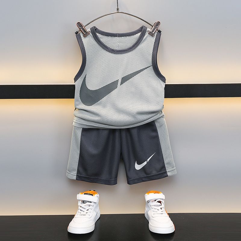 Wholesale Summer Baby Boys Sports Suit Children Vest Shorts Set Casual Jerseys Quick Dry