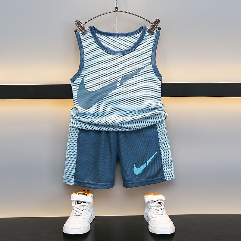 Wholesale Summer Baby Boys Sports Suit Children Vest Shorts Set Casual Jerseys Quick Dry