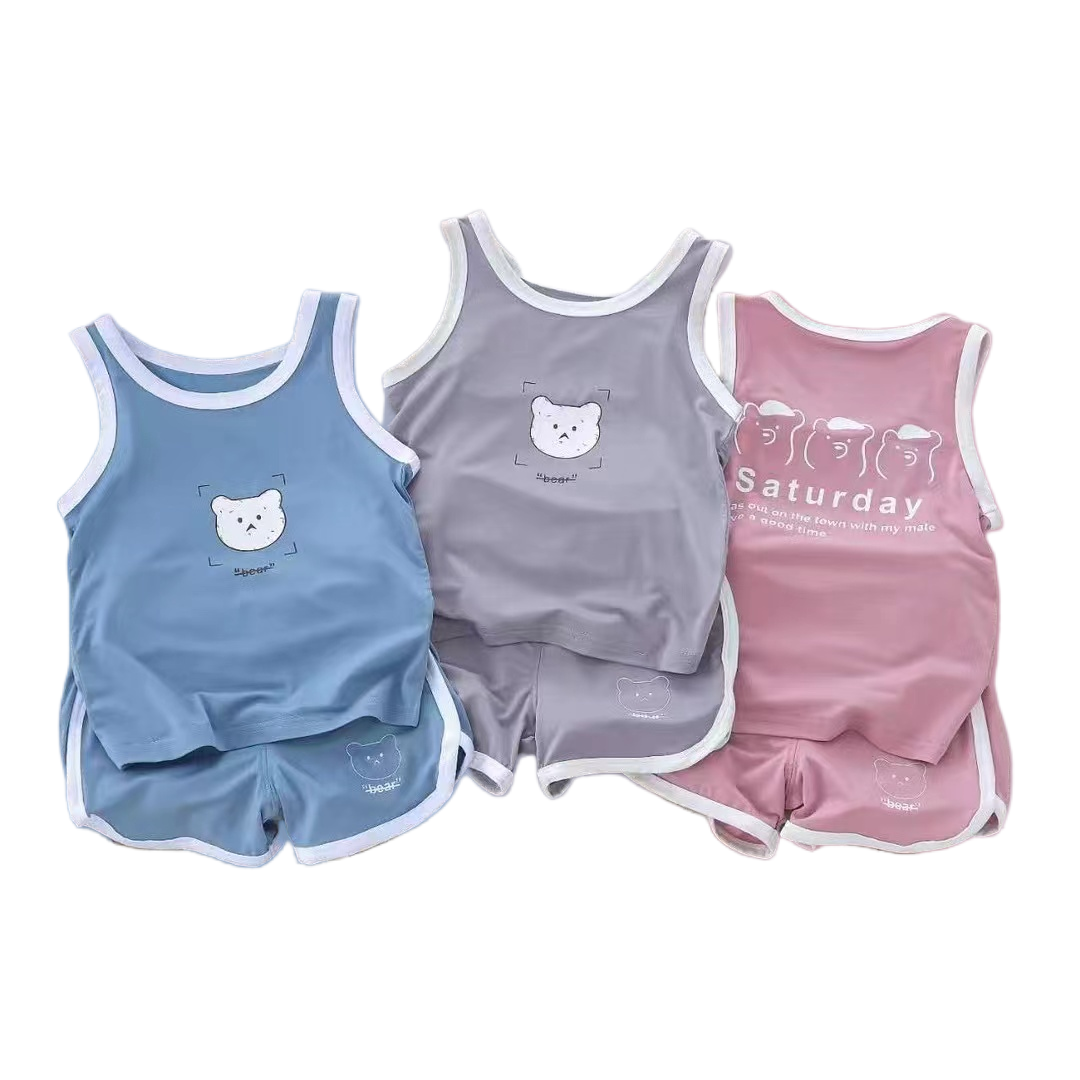 Factory Direct Sales Boys Girls Clothing Best Price High Quality Cotton Kids Short Sleeveless Clothes Baby Vest Sets