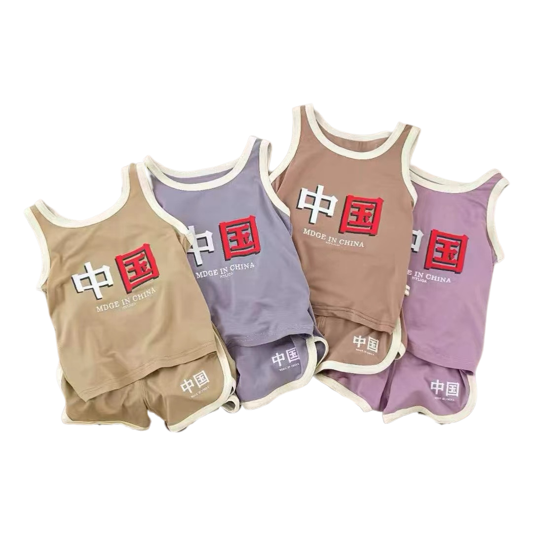 Factory Direct Sales Boys Girls Clothing Best Price High Quality Cotton Kids Short Sleeveless Clothes Baby Vest Sets