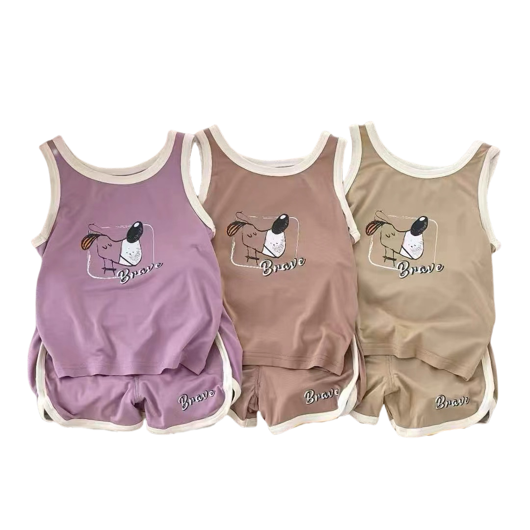 New summer baby cotton vest shorts set children sport set children vest top set