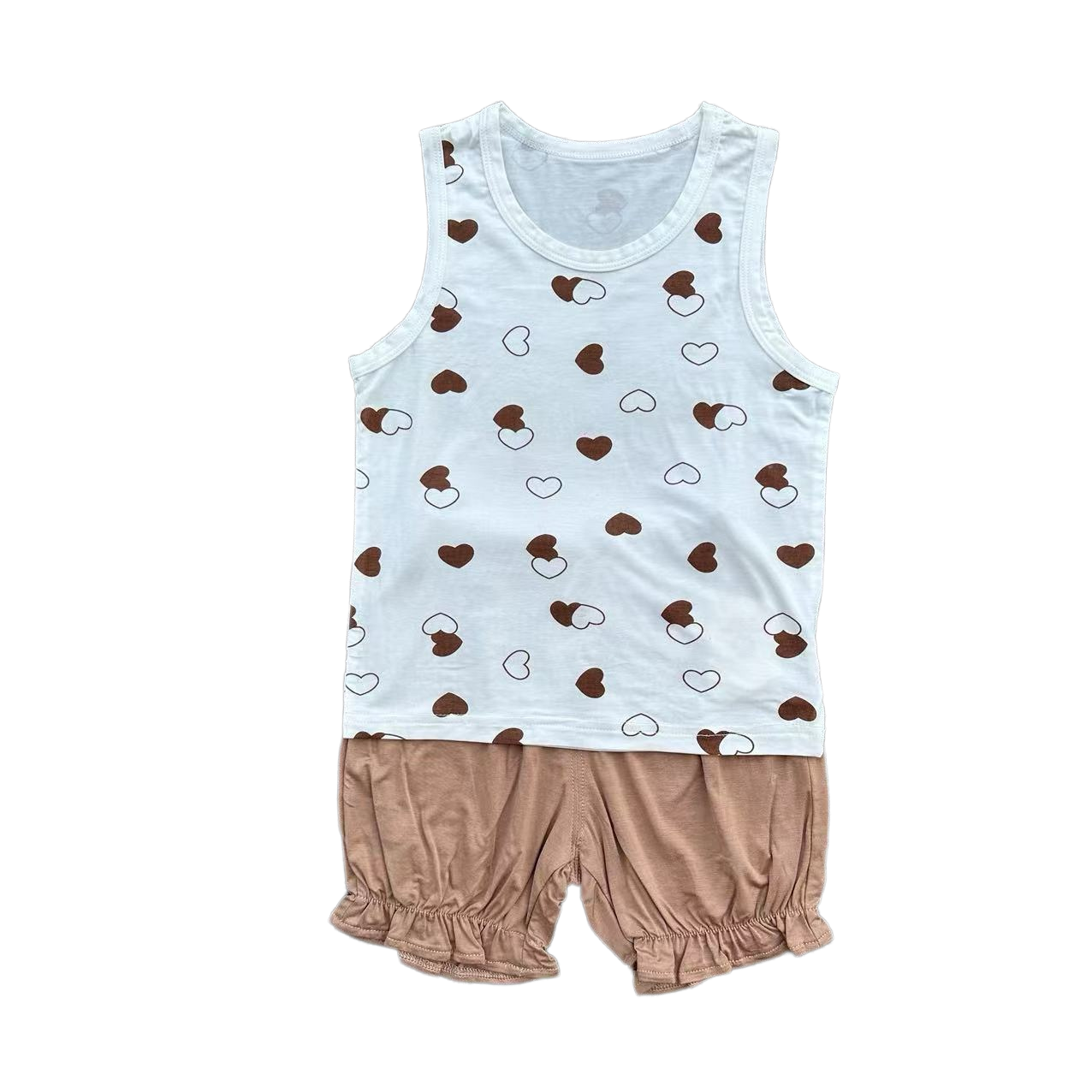 Children's Summer Sleeveless Vest Solid Color Kids Thin Casual Girls Tops Baby Boys Clothing Sets