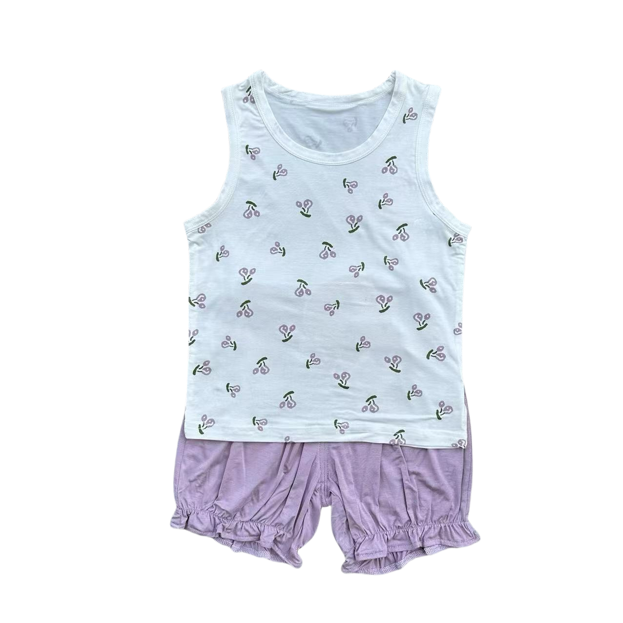 Wholesale of children's summer children's vest set, baby pure cotton sleeveless cartoon two-piece set