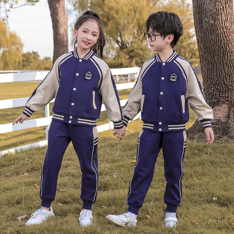 Leisure sports suite closed zipper jogging uniform set 2 skirt shirts suitable for children's primary school sixth grade