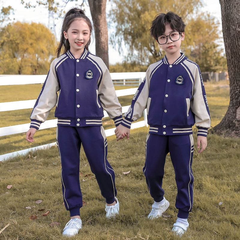 Leisure sports suite closed zipper jogging uniform set 2 skirt shirts suitable for children's primary school sixth grade