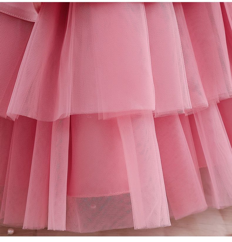 Kids Dresses for Girls Satin Birthday Party Tulle Pageant Dress Elegant Princess Casual Formal Children Clothing Wholesale