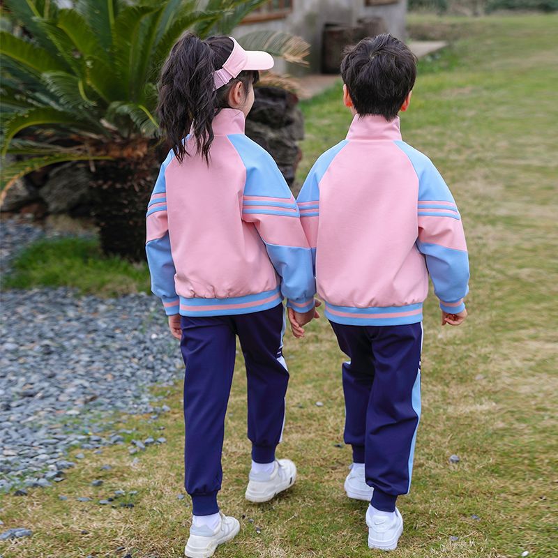 Leisure sports suite closed zipper jogging uniform set 2 skirt shirts suitable for children and elementary school students