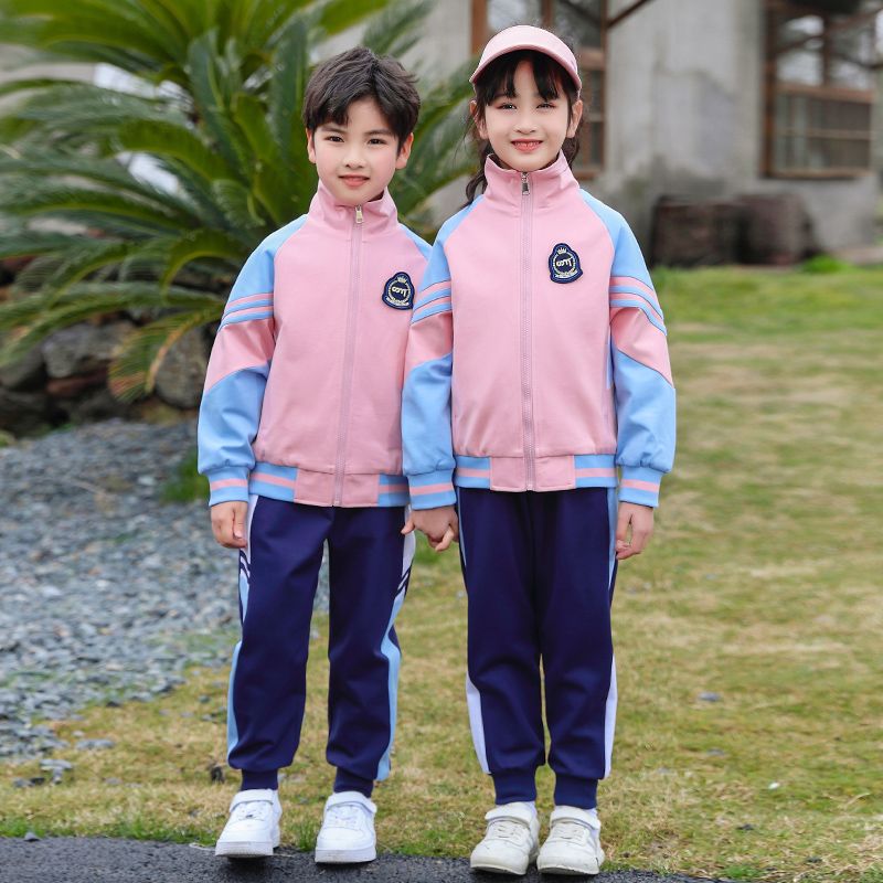 Leisure sports suite closed zipper jogging uniform set 2 skirt shirts suitable for children and elementary school students