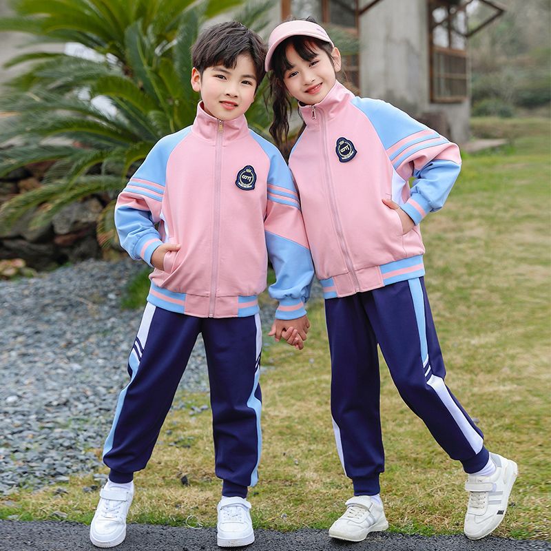 Leisure sports suite closed zipper jogging uniform set 2 skirt shirts suitable for children and elementary school students