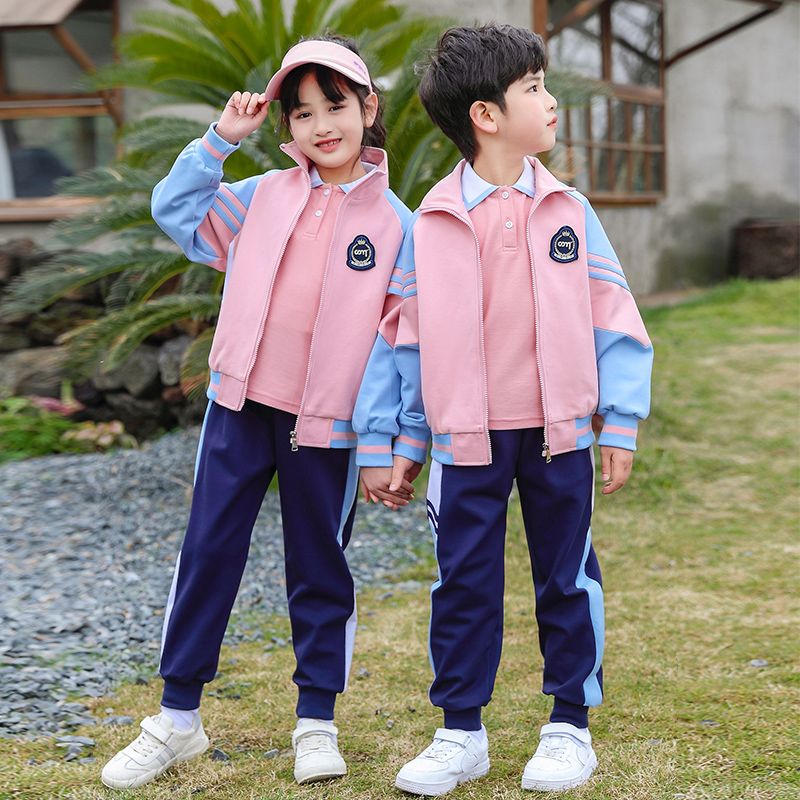 Leisure sports suite closed zipper jogging uniform set 2 skirt shirts suitable for children and elementary school students