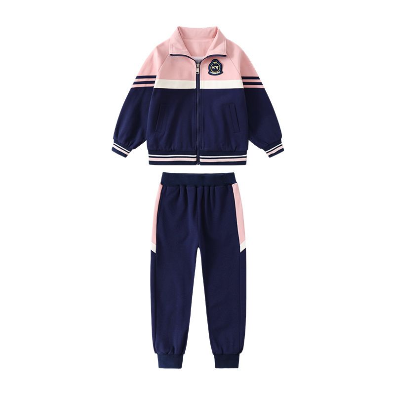 Leisure sports suite closed zipper jogging uniform set 2 skirt shirts suitable for children and elementary school students secon