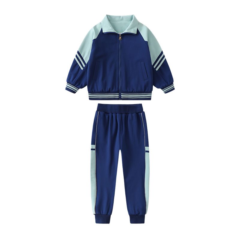 Leisure sports suite closed zipper jogging uniform set 2 skirt shirts suitable for children and elementary school students fifth