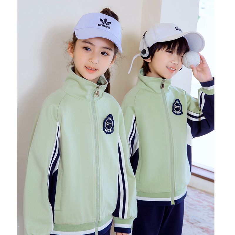 Leisure sports suite closed zipper jogging uniform set 2 skirt shirts suitable for children and elementary school students sixth