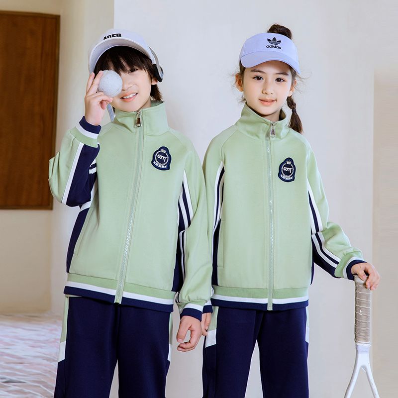 Leisure sports suite closed zipper jogging uniform set 2 skirt shirts suitable for children and elementary school students sixth