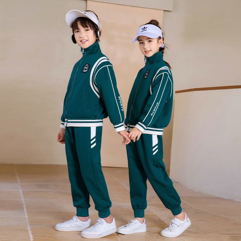 Leisure sports suite closed zipper jogging uniform set 2 skirt and shirt suitable for primary school students third grade