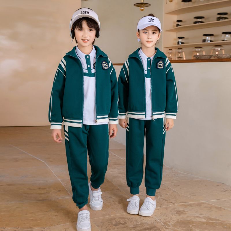 Leisure sports suite closed zipper jogging uniform set 2 skirt and shirt suitable for primary school students third grade