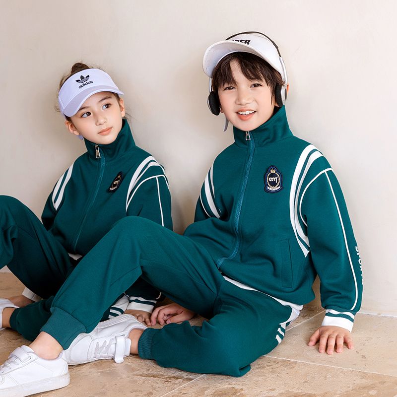 Leisure sports suite closed zipper jogging uniform set 2 skirt and shirt suitable for primary school students third grade