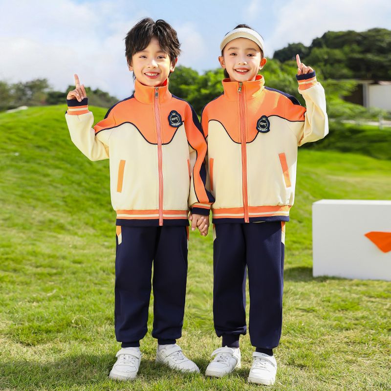 Leisure sports suite closed zipper jogging uniform set 2 skirt shirts suitable for elementary school students fifth grade