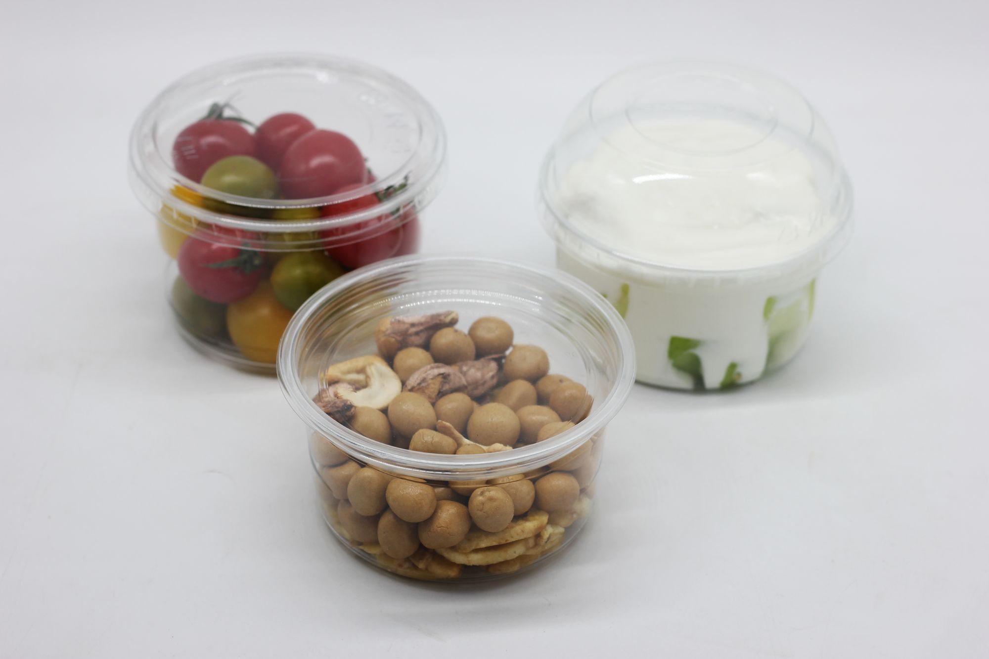 16oz Clear Disposable Cups 580ml Plastic Bowls with lid for Fruits Yoghurt Salad Smoothie Nuts Dessert