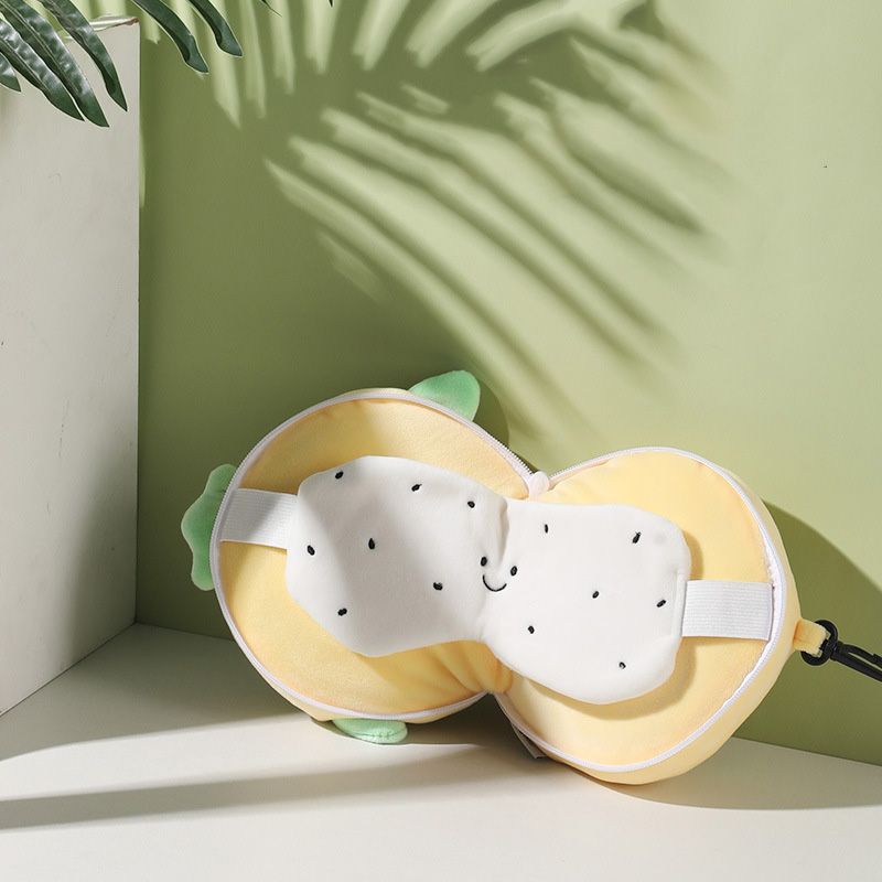 New Cartoon Fruit Eye Mask Bag U-Shaped Pillow Two-In-One with PP Cotton