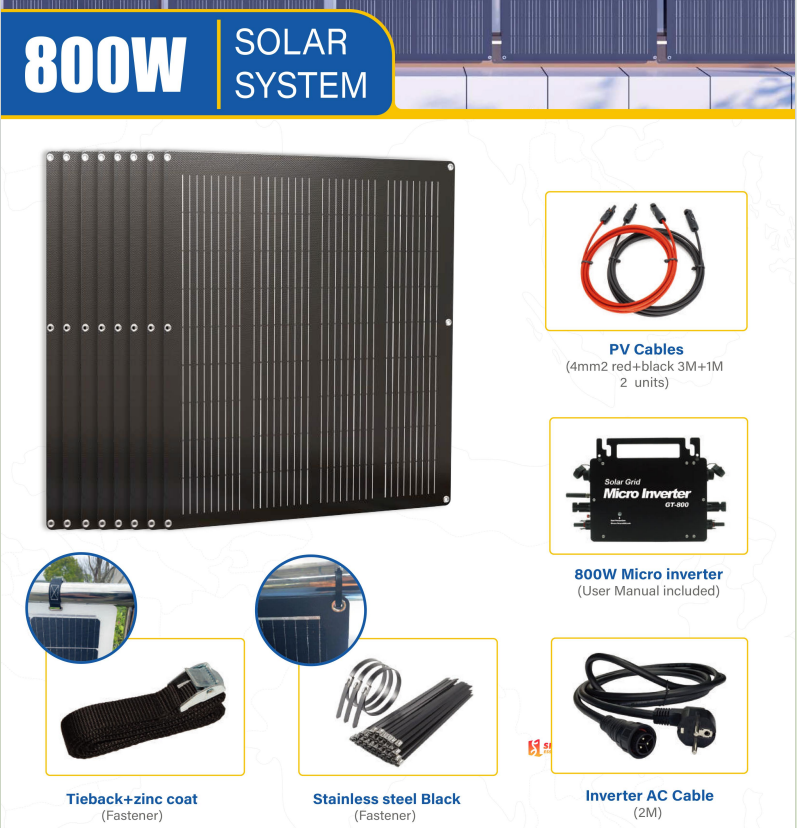 800W Flexible Balcony Photovoltaic System Home Energy Storage System Small Medium Systems Suitable for installation in Germany