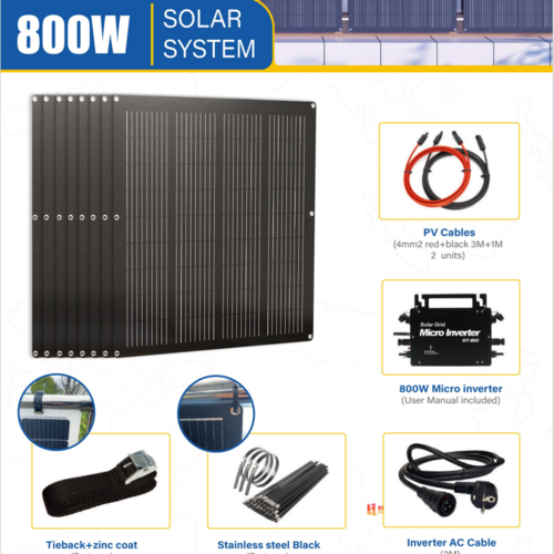 800W Flexible Balcony Photovoltaic System Home Energy Storage System Small Medium Systems Suitable for installation in Germany