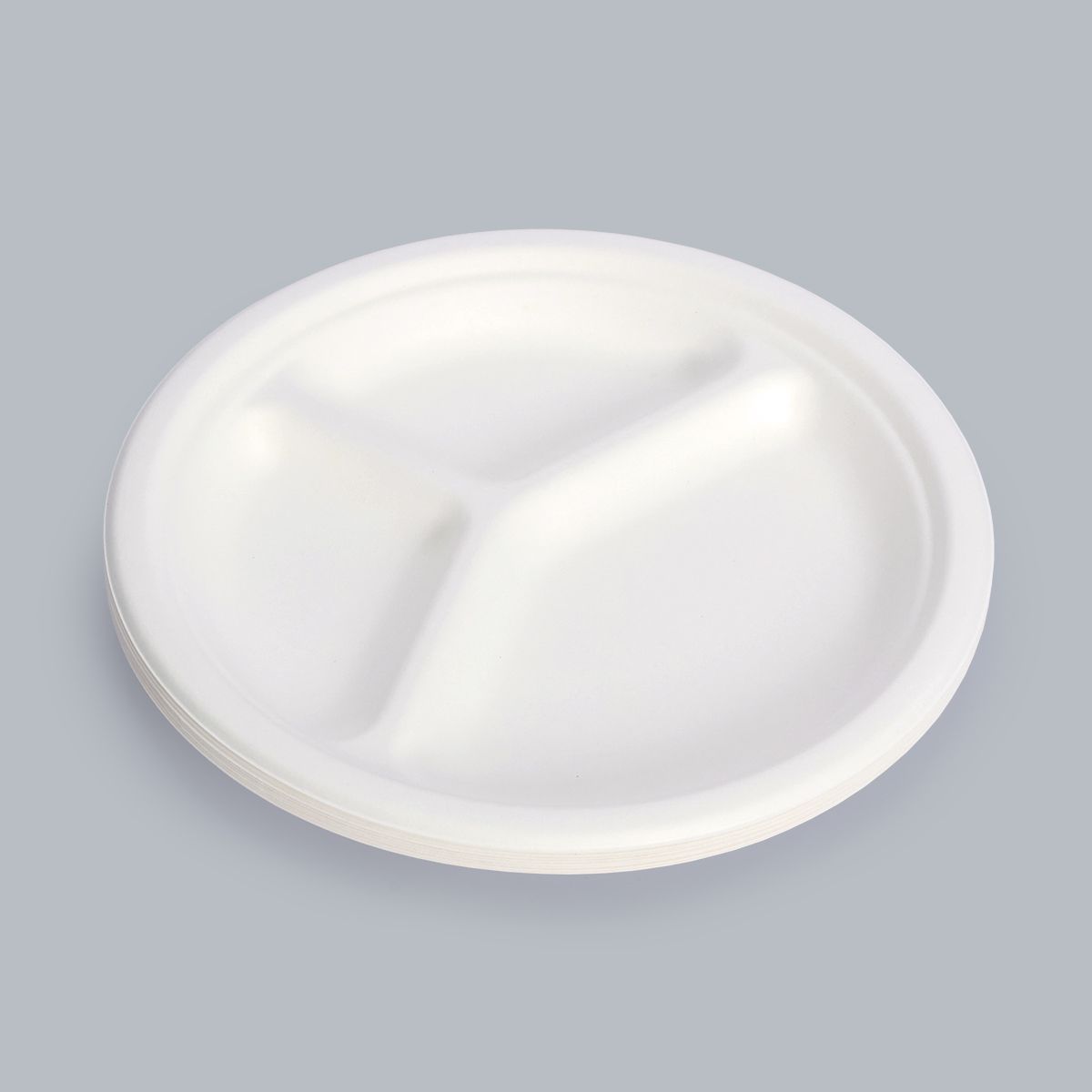 10 inch 3-grid dinner plate food container eco-friendly tableware disposable plate Fiber Bagasse Biodegradable