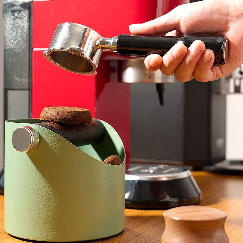 Black Coffee Box Barista Style With Removable Knock Bar and Non Slip Base Gift