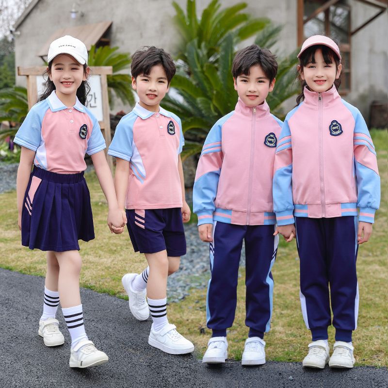 Leisure activity track set The complete zipper sports jogging uniform set sports 2 pieces are suitable for children's class unif