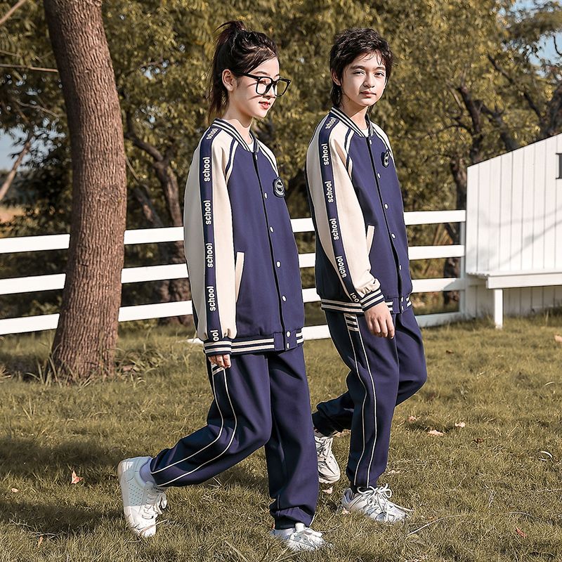 Leisure activity tracked set of complete zipper sports jogging uniforms sports 2 pieces are suitable for class uniforms