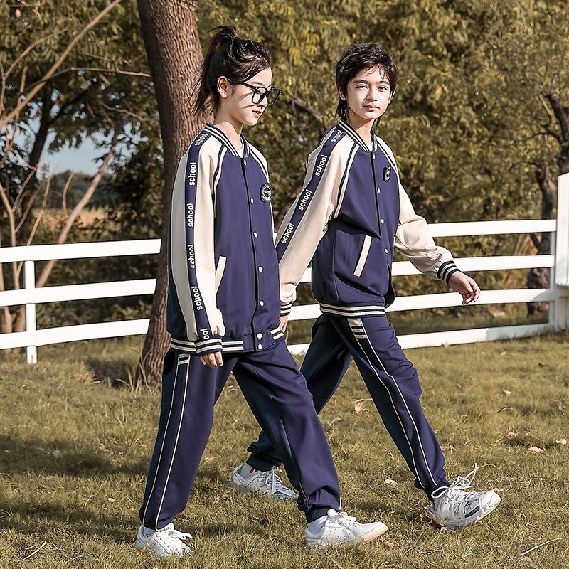 Leisure activity tracked set of complete zipper sports jogging uniforms sports 2 pieces are suitable for class uniforms