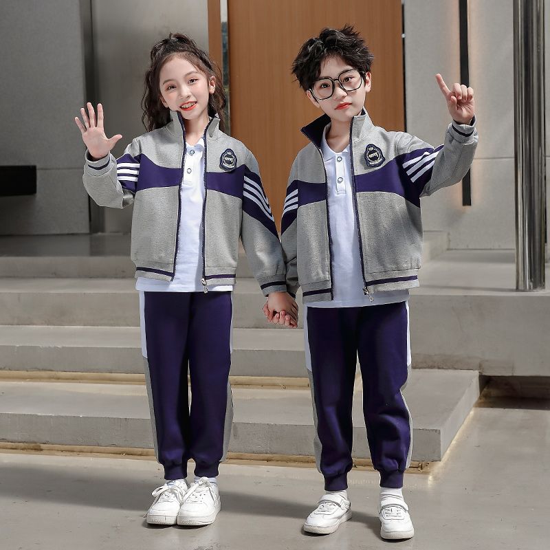 Leisure activity track set The complete zipper sports jogging uniform set sports 2 pieces are suitable for fifth grade service