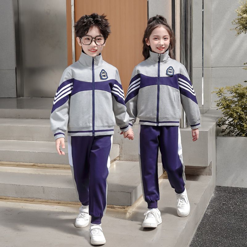 Leisure activity track set The complete zipper sports jogging uniform set sports 2 pieces are suitable for fifth grade service