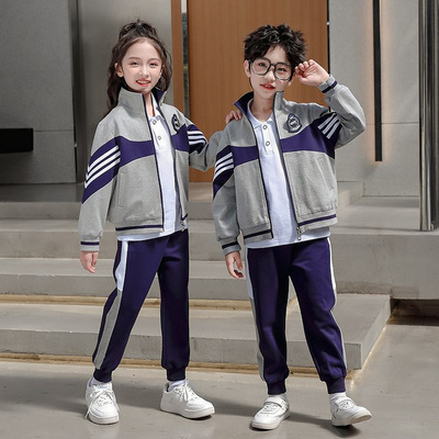 Leisure activity track set The complete zipper sports jogging uniform set sports 2 pieces are suitable for fifth grade service