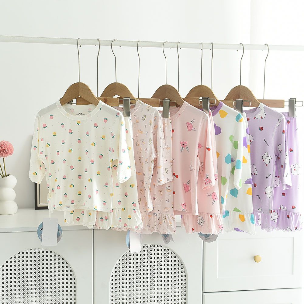 Children Cotton Pajamas 2PCS Set Girls Sleepwear nightwear Kids Boys Long Sleeve Cartoon Cotton pyjamas Set