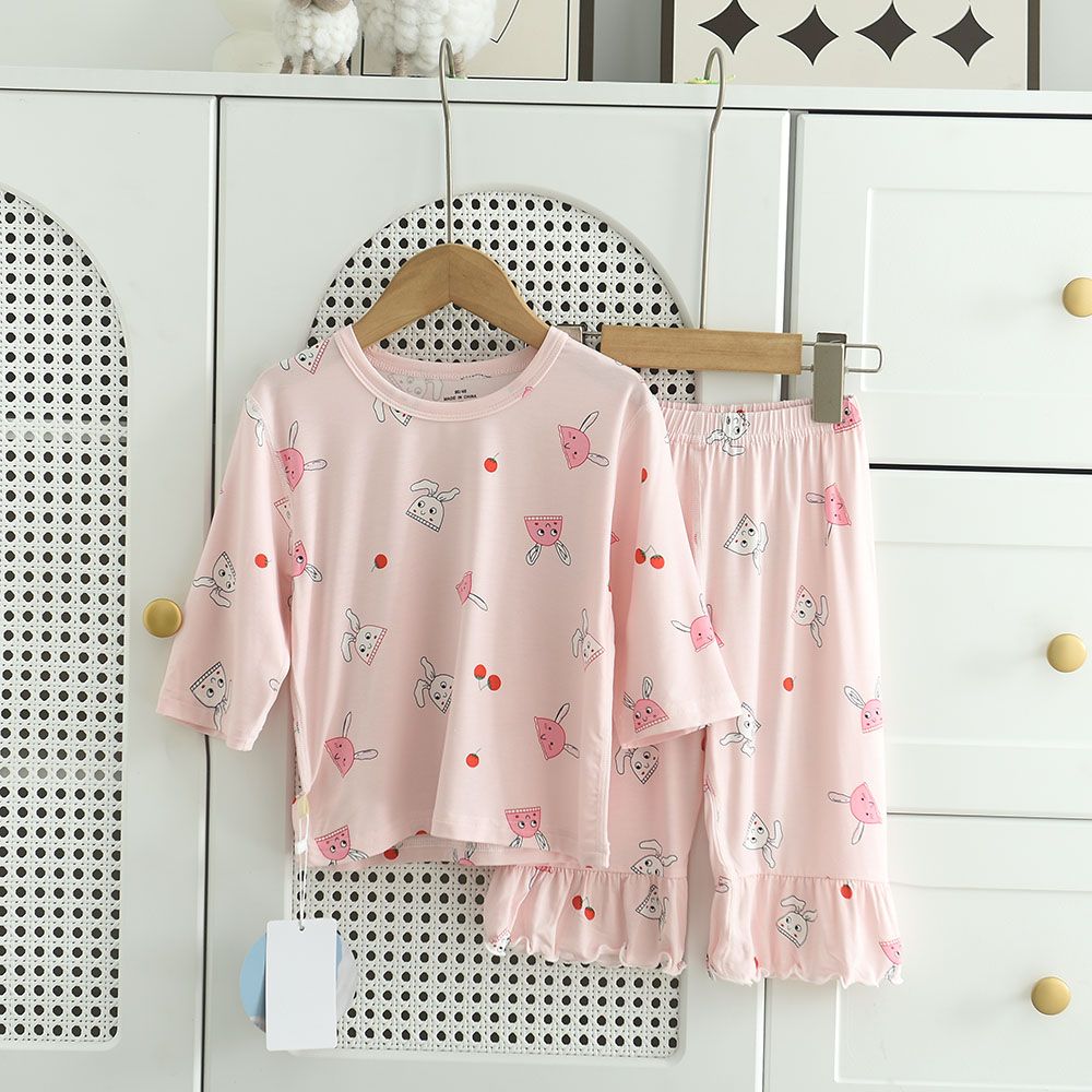 Manufacturer Wholesale Newborn Baby Kids 100% Cotton Home Korean Warm Kids Pajamas Set Girls