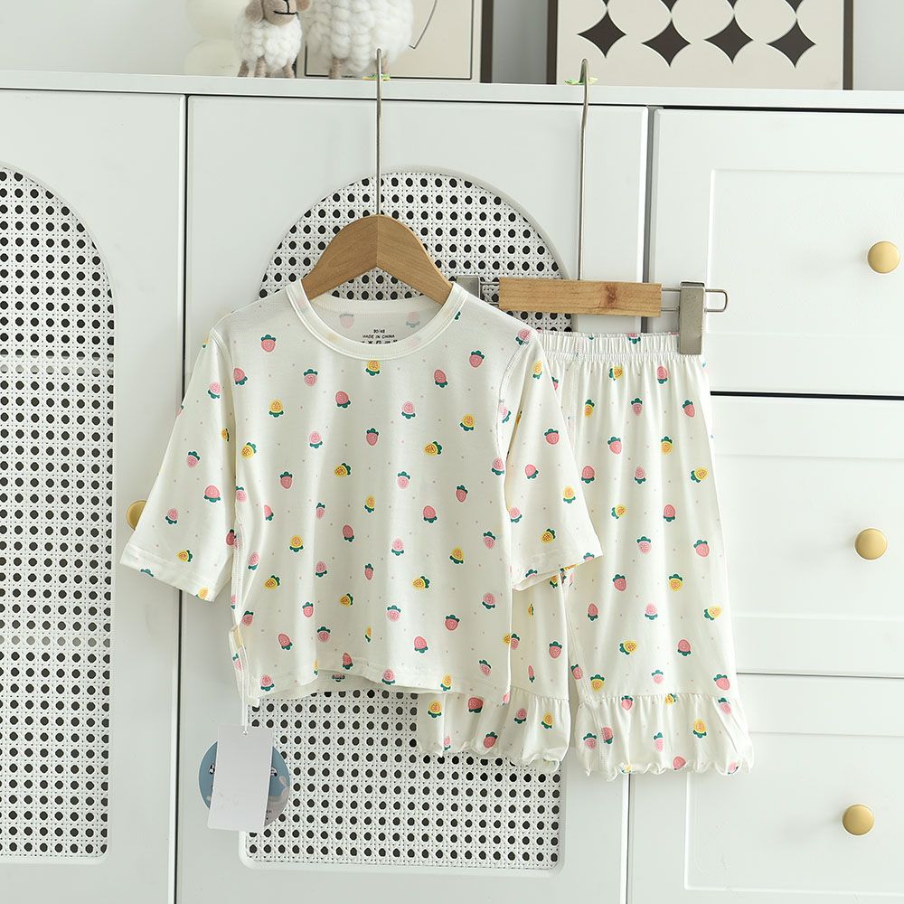 Manufacturer Wholesale Newborn Baby Kids 100% Cotton Home Korean Warm Kids Pajamas Set Girls