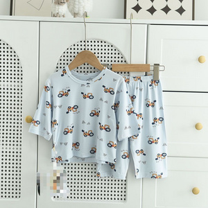 Children's Clothing Baby Cotton Full Print Boneless Autumn Clothing+Two Piece Pants Set