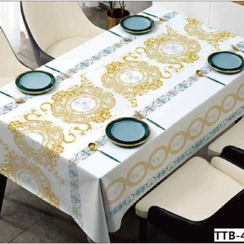 Vintage Simple Table Cloth Printing Waterproof Polyester Custom Printed Rectangle Table Cloth