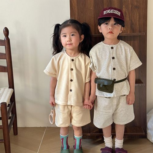 Children's summer sports set Korean version boys' loose summer clothes 2024 new girls' casual short sleeved baby clothes