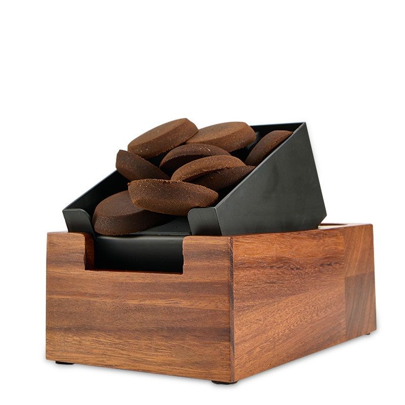 Barista Espresso Accessories Coffee Grounds Wood Handle Stainless Steel Black Drawer Knock Box