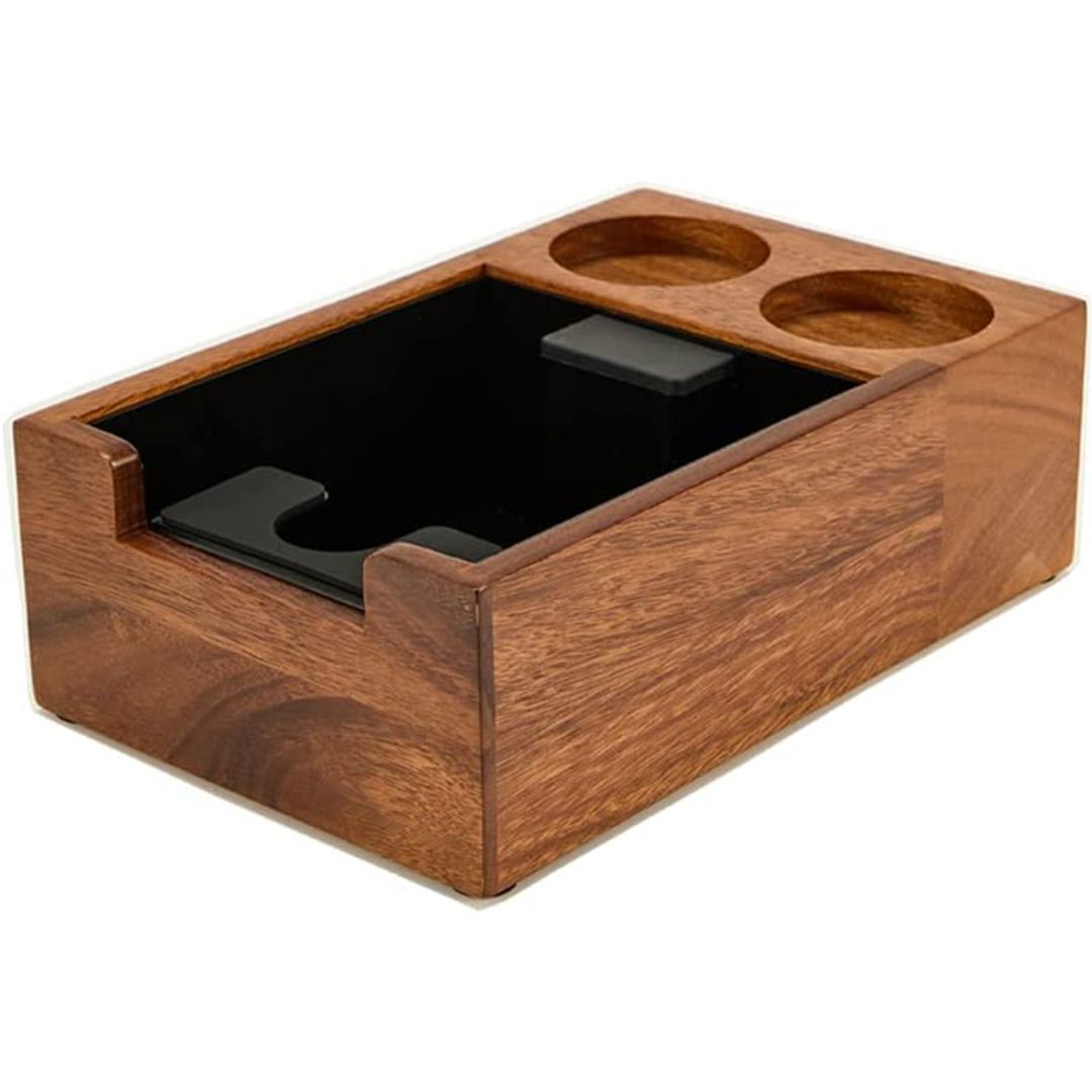 Espresso Tamping Station Knock Box Wood Espresso Knock Box and Tamper Station