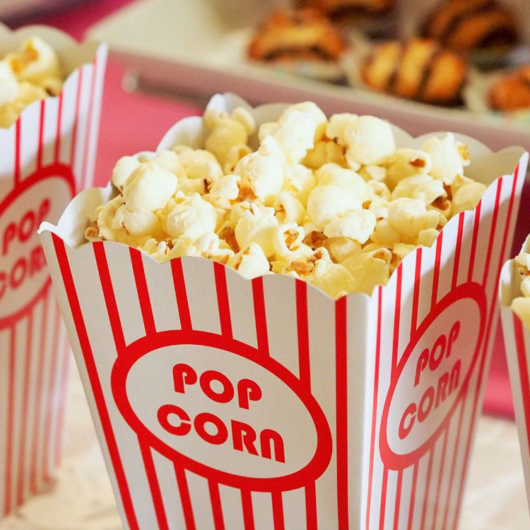 Custom Cheap Disposable Cardboard Pop Corn Open-Top Containers Boxes