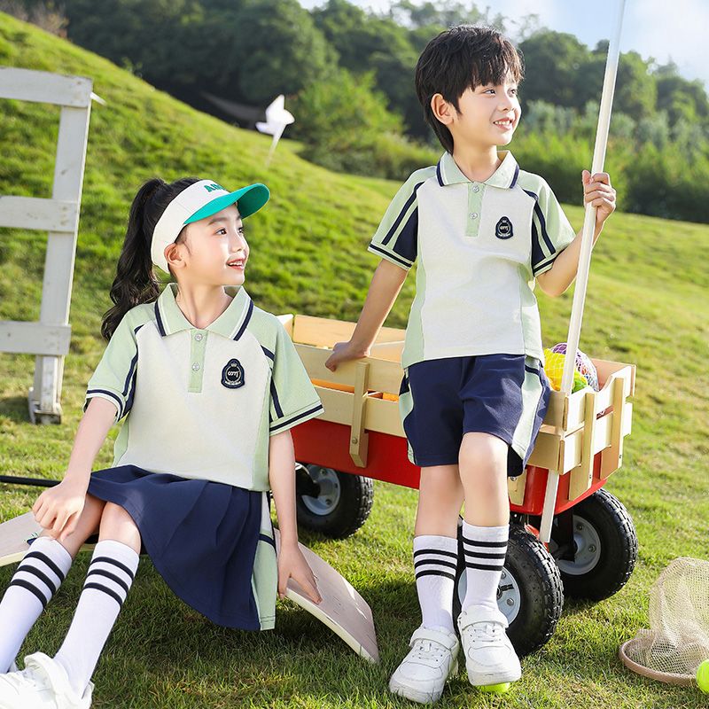 Leisure activity track set The complete zipper sports jogging uniform set sports 2 pieces are suitable for elementary school stu