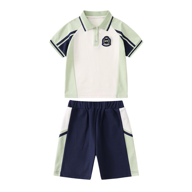 Leisure activity track set The complete zipper sports jogging uniform set sports 2 pieces are suitable for elementary school stu