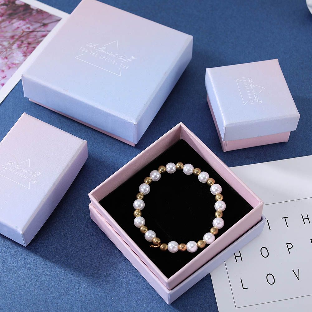 Wholesale Cheap Jewelry Gift Box Necklace Earrings Watch Box Stamping Embossing Matt Lamination UV Coating Printing Handling