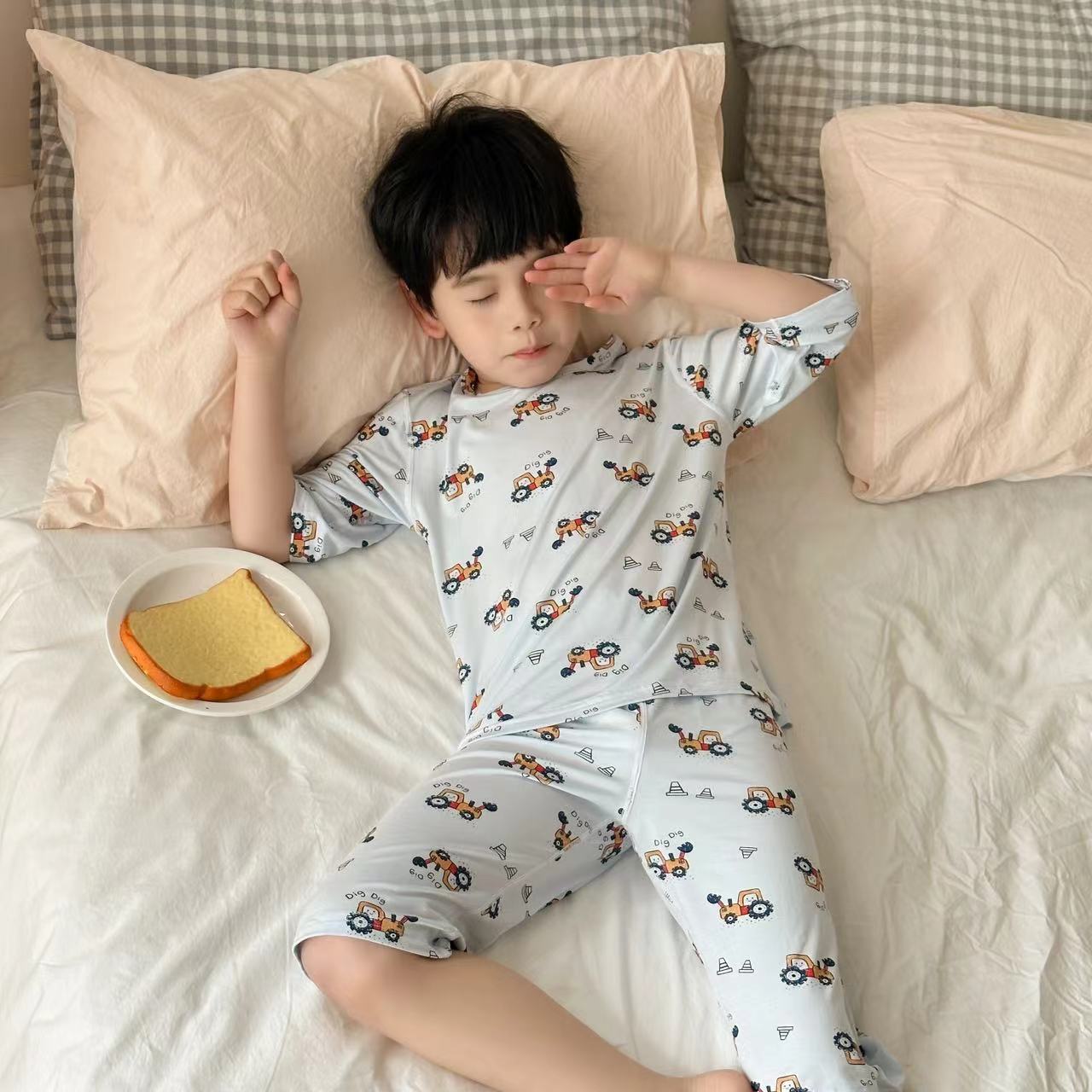 wholesale pajamas kids Cartoon Pajama 2pcs Sets clothing sets coloring pajamas for kids Summer boys pajamas homewear