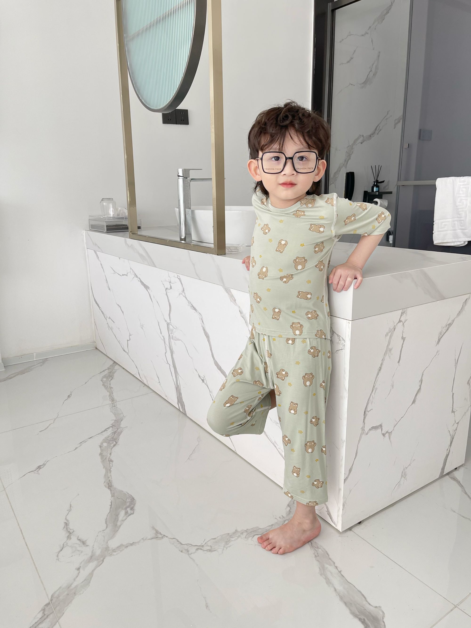 New children's underwear set cotton pajamas for boys and girls two-piece