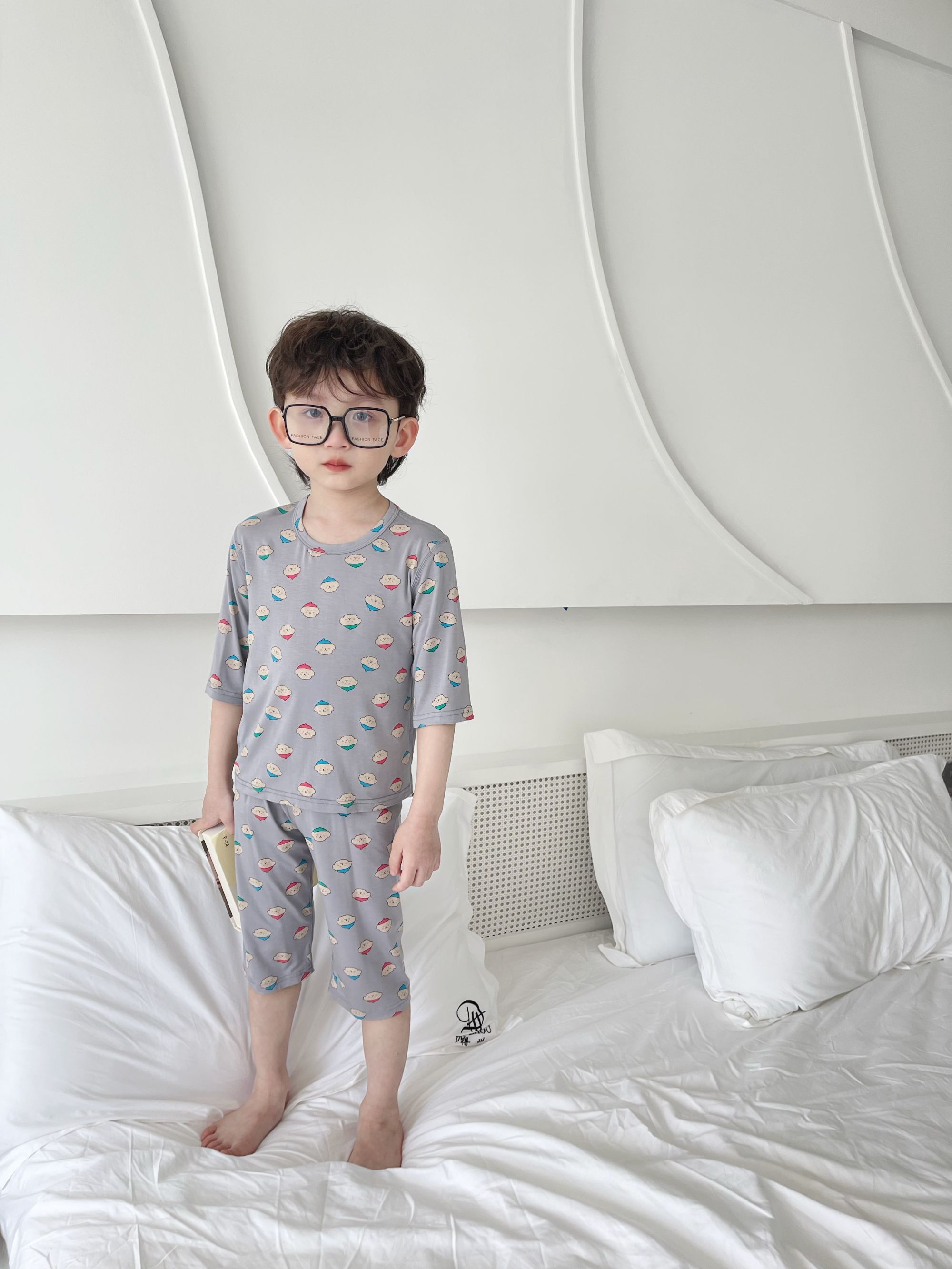 New children's underwear set cotton pajamas for boys and girls two-piece